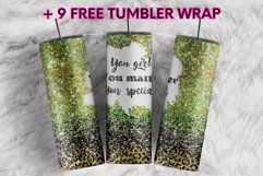 You Matter Gold Black Glitter Leopard 20 oz tumbler design Product Image 1