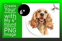 Playful PeekaBoo Circle Dog Lover Sublimation Keychain PNG Product Image 1