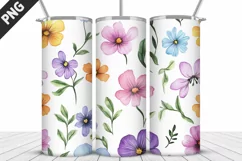 Flowers Tumbler Wrap | Sublimation Design | Tumble PNG Product Image 2