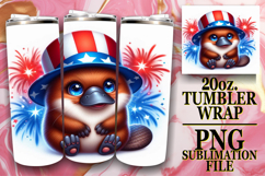 Cheerful Reflections 20oz tumbler wrap, USA Animals Product Image 1