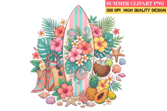 Summer Whimsical Clipart,Summer png,Beach Sublimation png Product Image 1