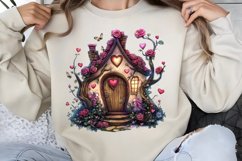 Valentines Day Fairy Houses Clipart PNG Product Image 1