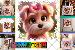 Joyful Sublimation Art PNG, 3D Dog Product Image 1