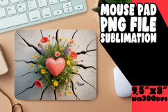 Cheerful Desk Mat Sublimation, 3D Heart Product Image 1