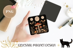 Cartoon Moon Magnet, Celestial Night Forest Magnet Product Image 1