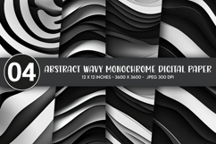 Abstract Wavy Monochrome Digital Paper Product Image 1