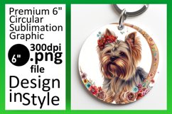 Chic Dog Design Sublimation Circle Keychain Product Image 1