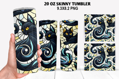 Cat Skinny Tumbler 20oz Wrap Design, Halloween Tumbler Wrap Product Image 1