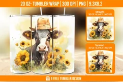 Highland Cow Tumbler Designs, Sublimation Wrap Product Image 1