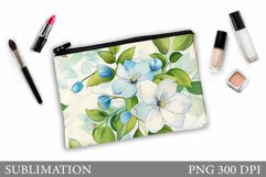 Floral Makeup Bag. Flowers Makeup Pouch Sublimation Product Image 1