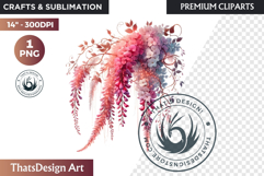 Pink Rose Gold flower Clipart, Abstract Flowers Wedding PNG Product Image 1