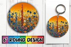 Spring Flowers Keychain Round Design PNG Product Image 1