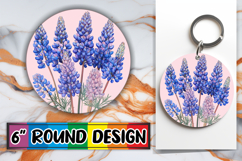 Dynamic Round Design for Keychains , Beauty Flower Product Image 1