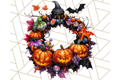 Bright Halloween Dinosaur PNG Clipart with Holiday Elements Product Image 5