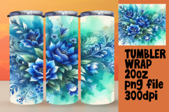 VIBRANT Sublimation Tumbler Design , Watercolor Patter Product Image 1