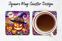 Halloween Pumpkin Mug coaster | Coaster | Sublimation Design Product Image 1
