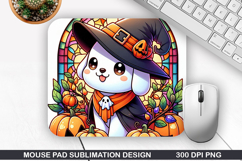 Cute Ghost Mouse Pad, Halloween Mouse Pad PNG Design, Hal Product Image 1