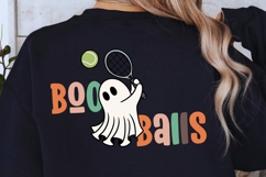 Boo Balls Retro Tennis Ghost PNG | Halloween Sublimation Product Image 3