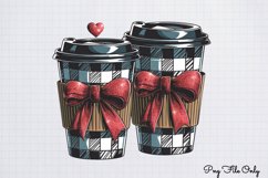 Red Black Glitter Plaid Clipart PNG Product Image 1