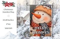 Merry Christmas Snowman Garden Flag, Winter Garden Flag PNG Product Image 1