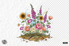 Whimsical Summer Wildflowers Clipart Product Image 1