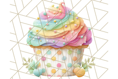 Paper Cupcake Clipart Layered Paper Scrapbook Collage Png Product Image 5