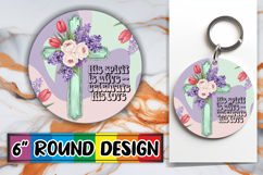 Sweet Sublimation Round Ornaments, Cross Product Image 1
