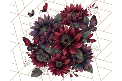 Sunflower and Butterfly PNG Clipart, Bright Jewel Tones Png Product Image 5