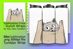 Whimsical Cat Parade: Funny Cat Tumbler Wrap Product Image 1