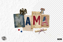 Patriotic MAMA Collage PNG Sublimation Product Image 1
