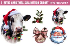 Retro Christmas Sublimation Clipart PNG Product Image 1