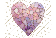 Stained Glass Heart PNG Clipart in Pastel and Bright Colors Product Image 5
