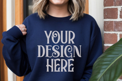 Navy Gildan 18000 Mockup, Sweatshirt Crewneck Mockups Product Image 1