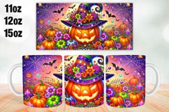 Halloween Pumpkins Mug Wrap Sublimation 11oz, 12oz, 15oz Product Image 1