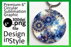 Chic Keychain Circle Design Template , Watercolor Patter Product Image 1