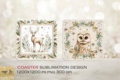CHRISTMAS coaster| watercolor square COASTER Product Image 1