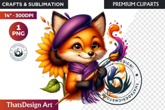 Cute Autumn thanksgiving Baby animal and Pumpkin PNG clipart Product Image 1