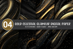 Gold Celestial Glamour Digital Paper Product Image 1