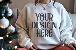 White Gildan 18000 Sweatshirt mockup Product Image 1