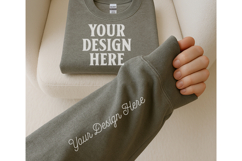 Gildan 18000 Pepper Sleeve Sweatshirt Mockup Product Image 1