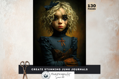 Haunted Dolls &amp; Creepy Circus Gothic Junk Journal Paper Kit Product Image 10