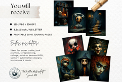 Haunted Dolls &amp; Creepy Circus Gothic Junk Journal Paper Kit Product Image 2
