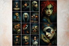 Haunted Dolls &amp; Creepy Circus Gothic Junk Journal Paper Kit Product Image 3