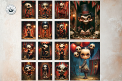 Haunted Circus &amp; Creepy Clown Gothic Junk Journal Paper Pack Product Image 4