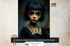 Haunted Dolls &amp; Creepy Circus Gothic Junk Journal Paper Kit Product Image 5