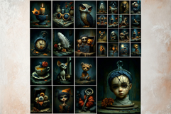Haunted Dolls &amp; Creepy Circus Gothic Junk Journal Paper Kit Product Image 8