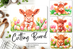 Highland Cow Cutting Board Kitchen Chopping Board Design_41 Product Image 1
