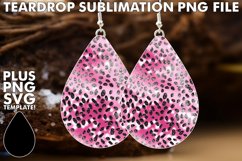 Leopard Print Elegance: Sparkling Teardrop Charm Product Image 1