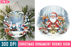 Christmas Ornaments Round Sign PNG, Christmas Round Sign PNG Product Image 1