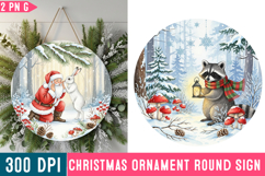 Christmas Ornaments Round Sign PNG, Christmas Round Sign PNG Product Image 1